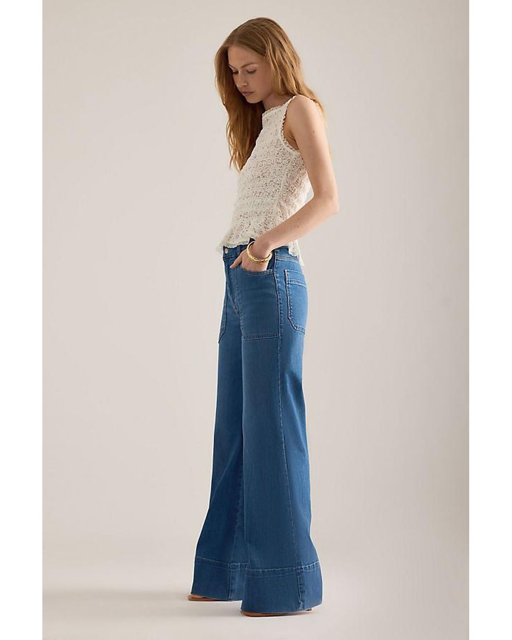 Pilcro Blue The Rylan High-Rise Flare Jeans By