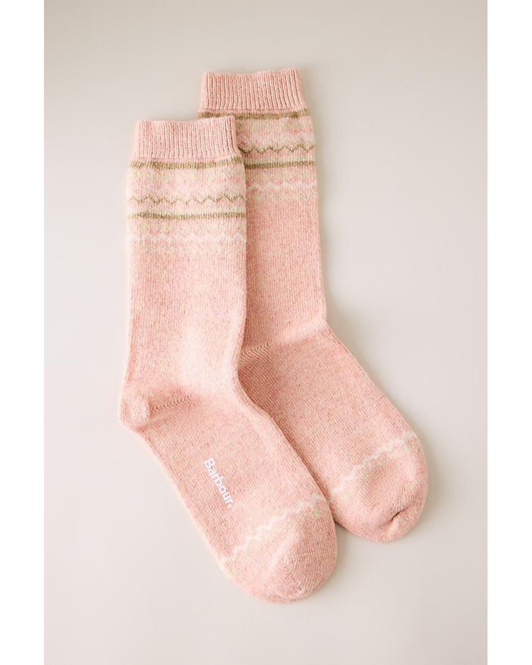 Barbour Pink Anaise Fair Isle Wool-Blend Socks