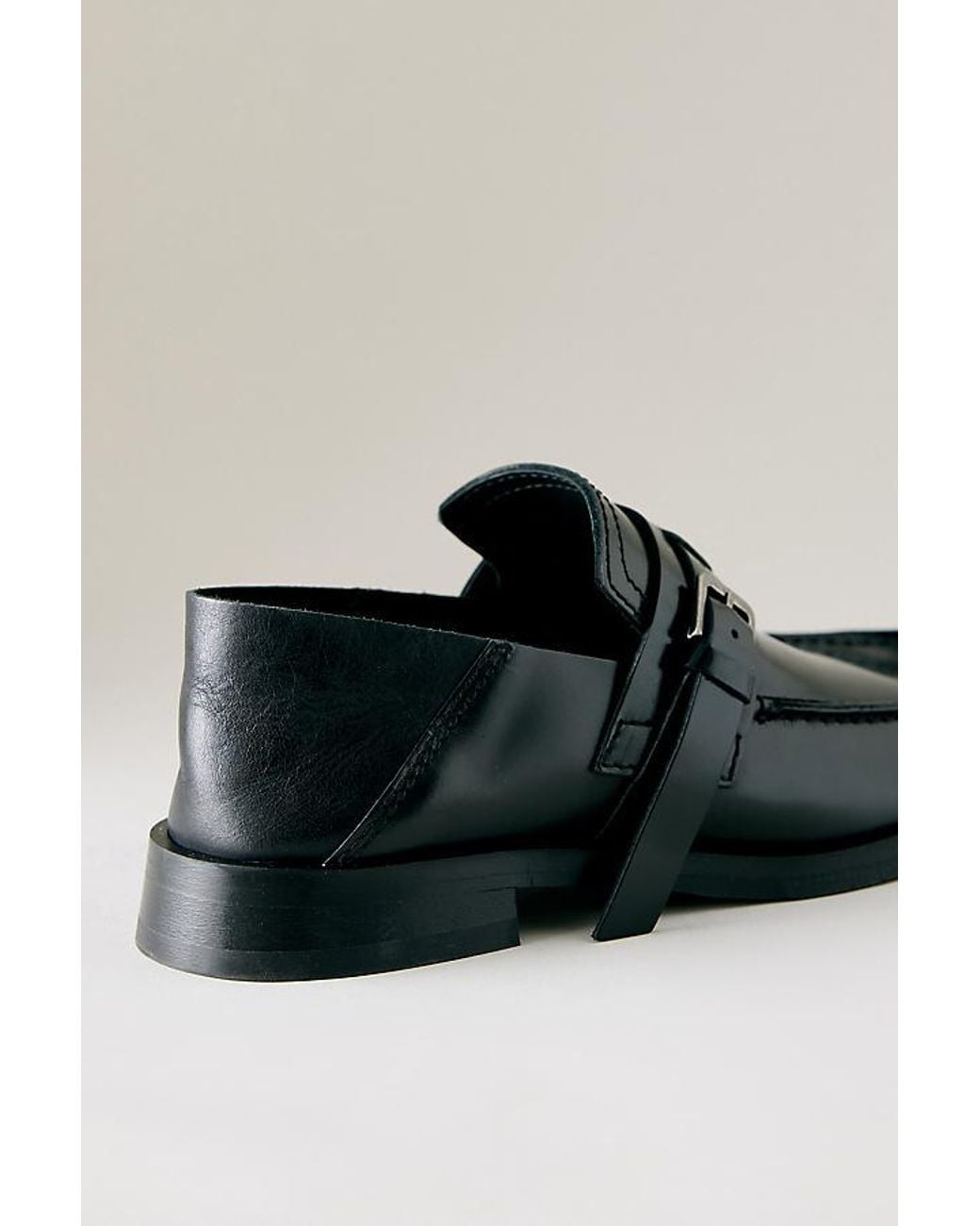 Miista Black Els Mule Leather Loafers
