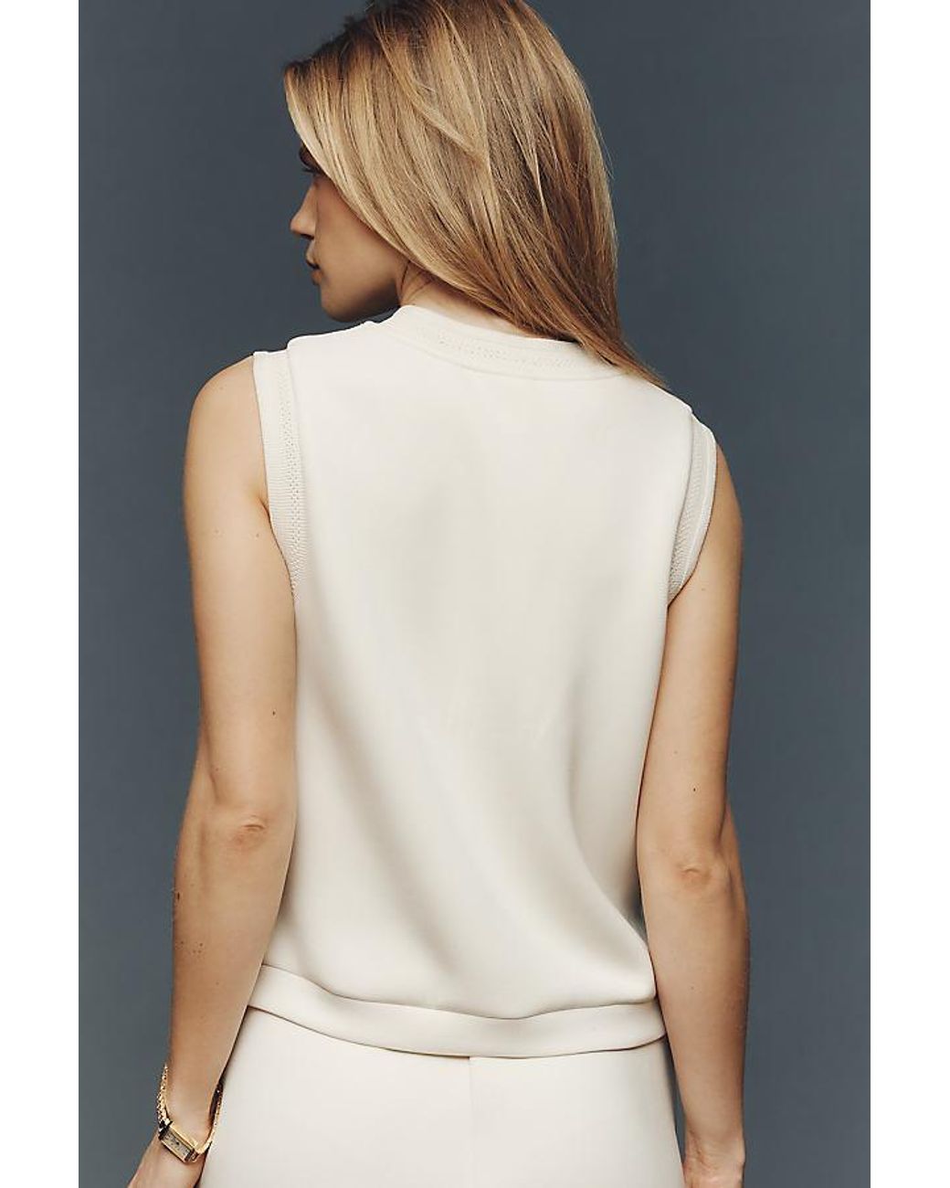 Varley White Marla Buttoned Tank Top