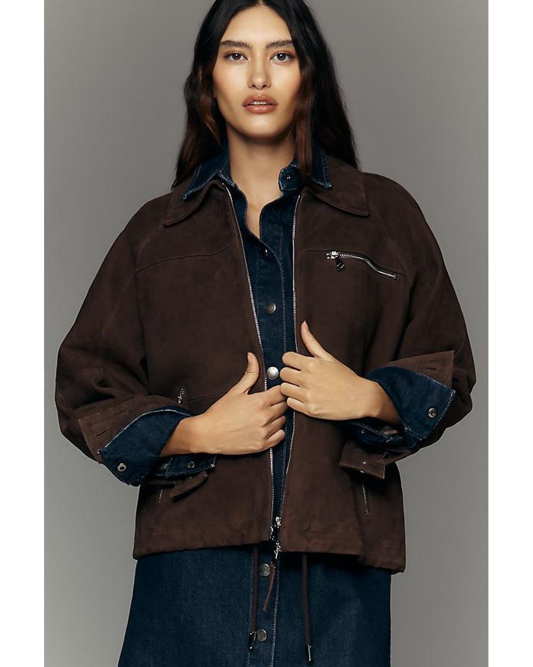 ALIGNE Brown Alex Suede Jacket