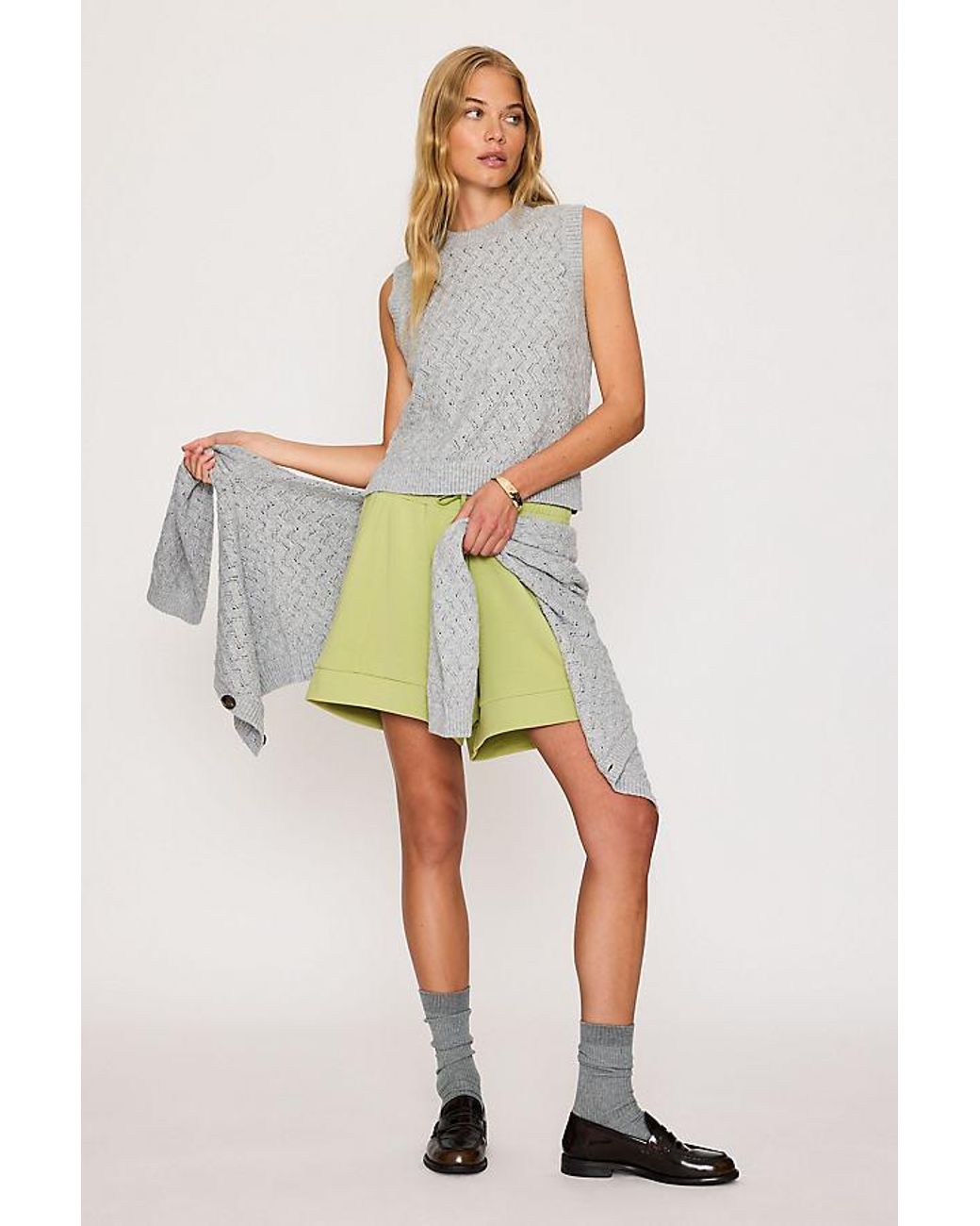 Varley Gray Hazen Knit Tank Top
