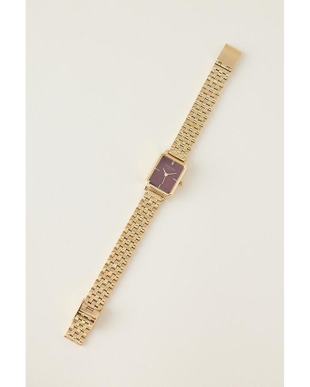 ROSEFIELD Natural Octagon Burgundy Watch