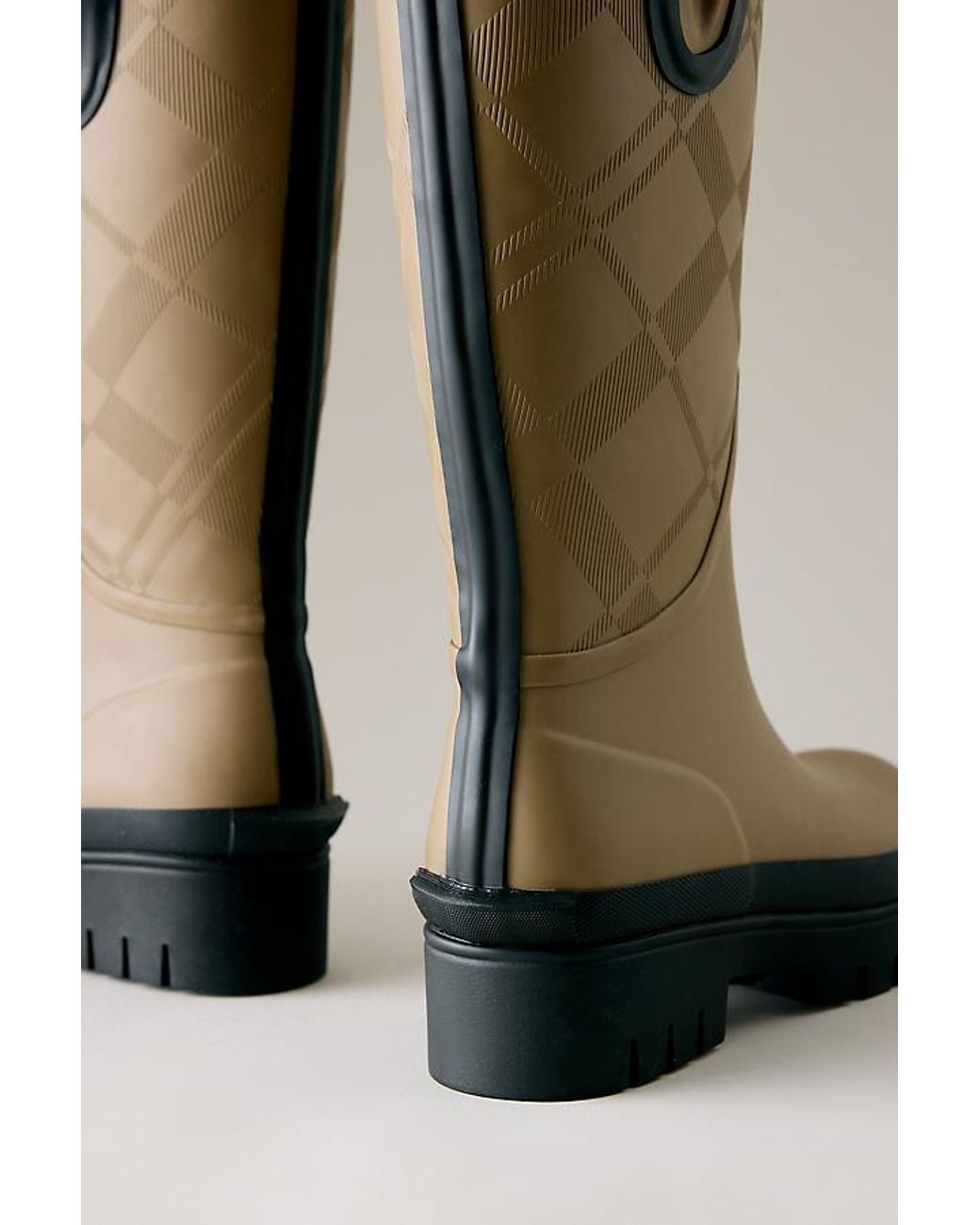 Barbour Green Leighton Tartan Wellington Boots