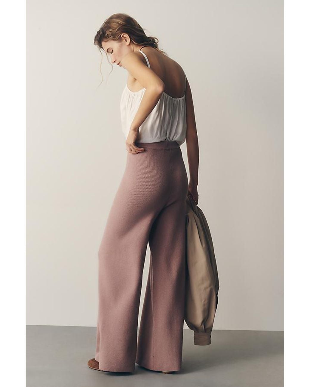 Daily Practice Natural Knit Wide-Leg Trousers