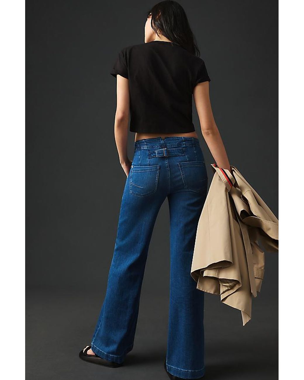 Pilcro Blue The Kit High-Rise Wide-Leg Utility Trouser Jeans By