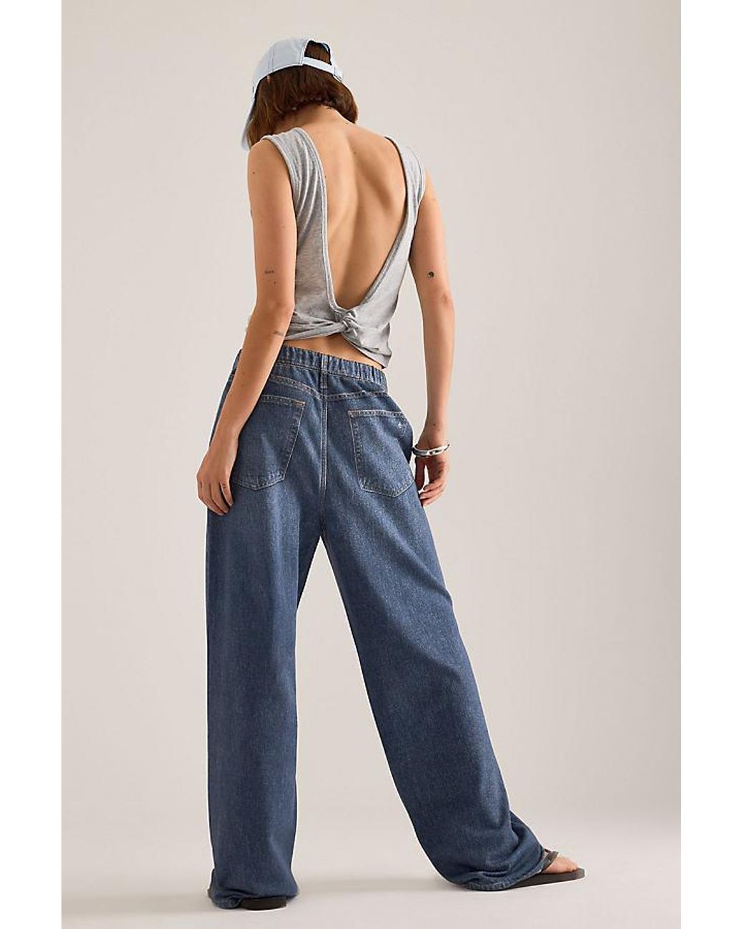Rag & Bone Blue Miramar Terry Wide-Leg Jeans