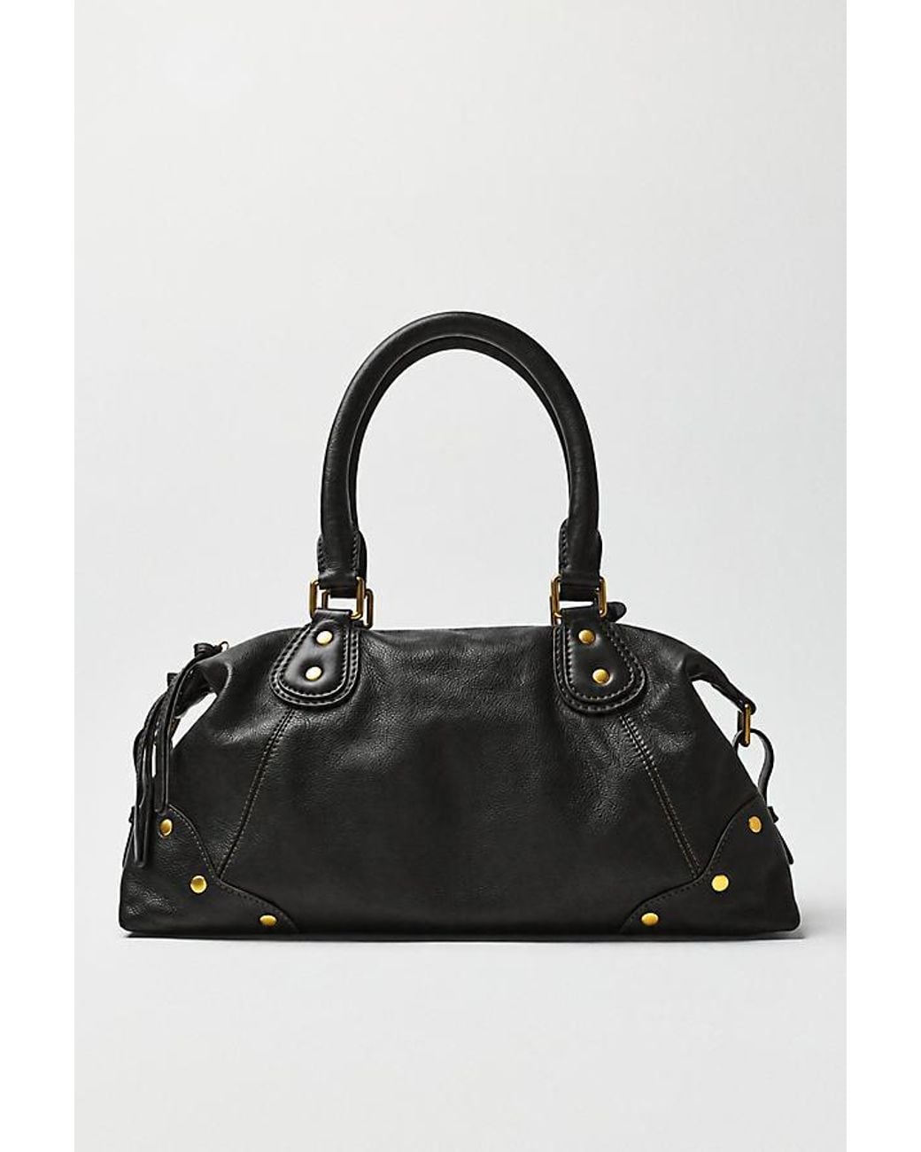 By Anthropologie Black Arina Large Leather Satchel