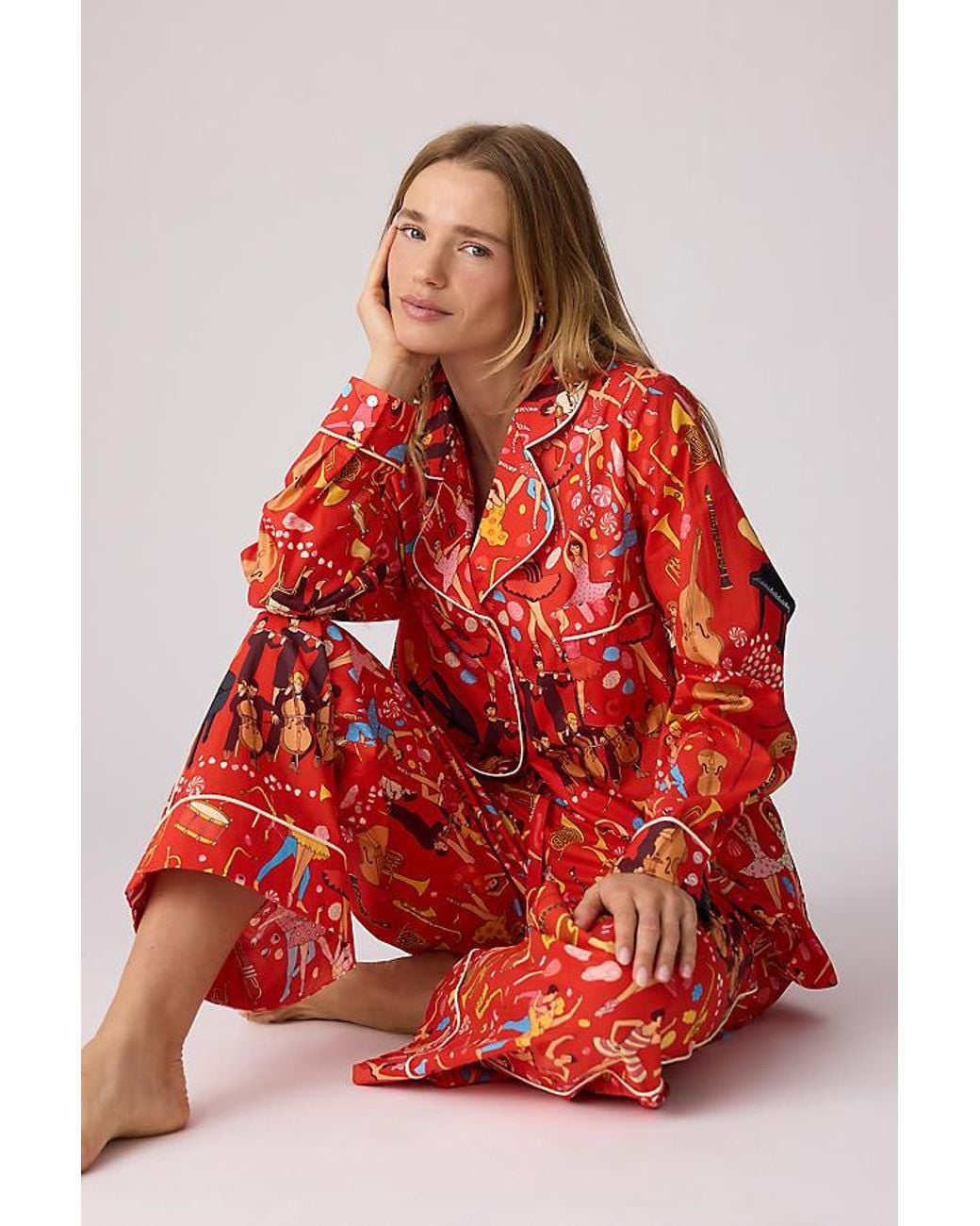 Karen Mabon Red Nutcracker Long Pyjama Set