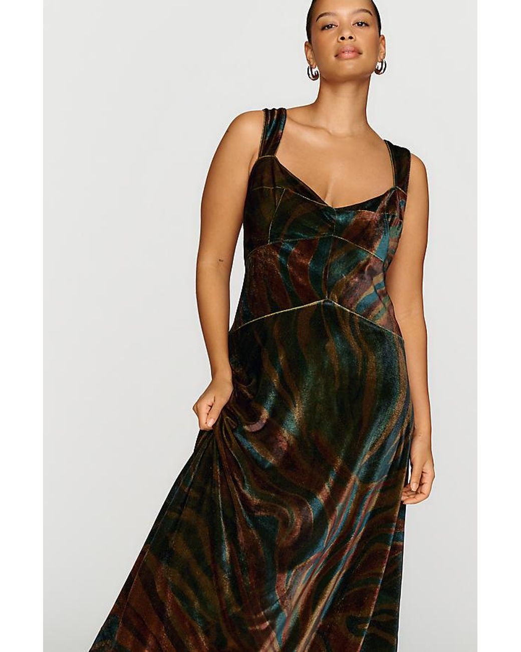 Maeve Black Jocelyn Velvet Midi Dress