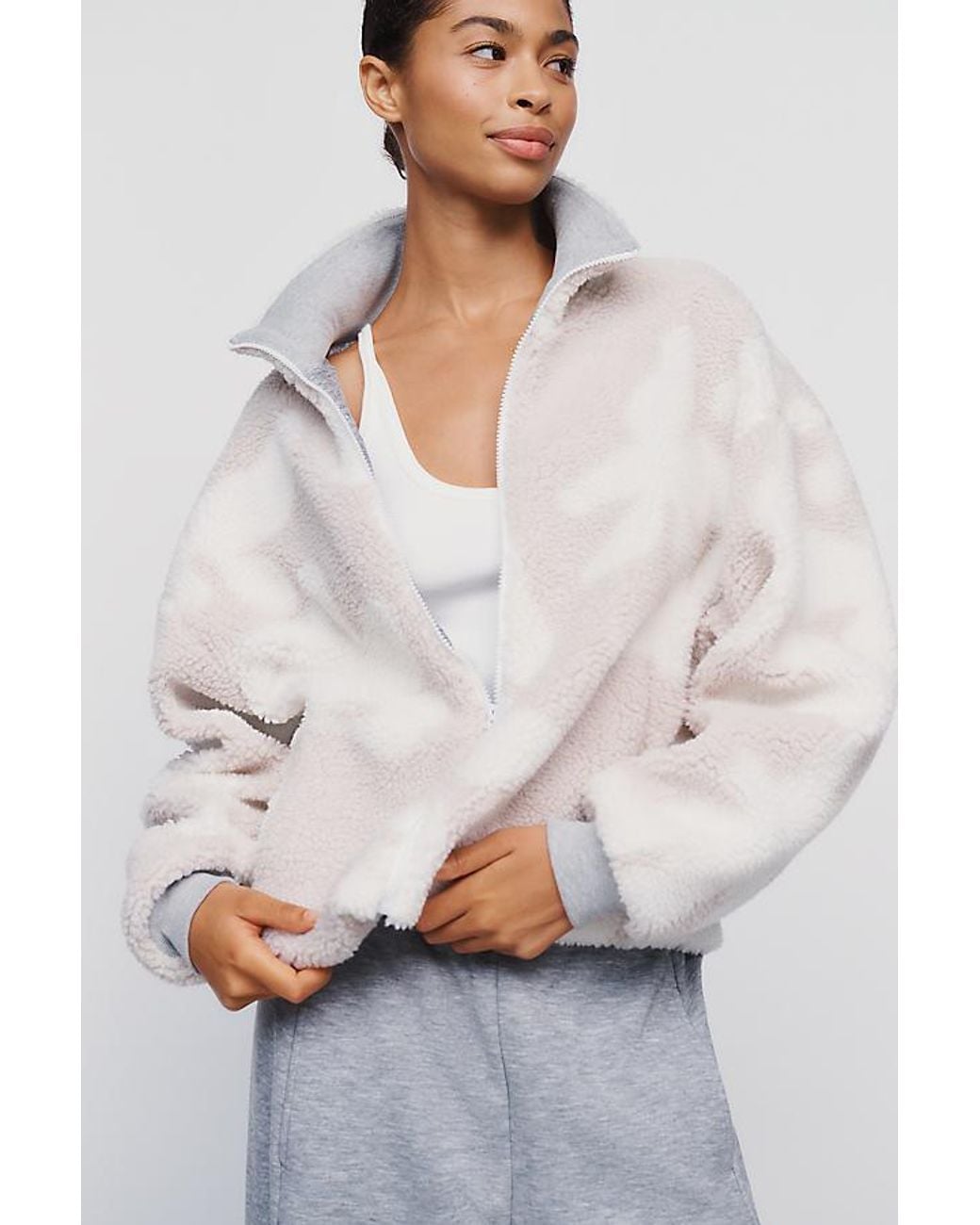 Daily Practice Gray Offshore Sherpa Fleece Jacket