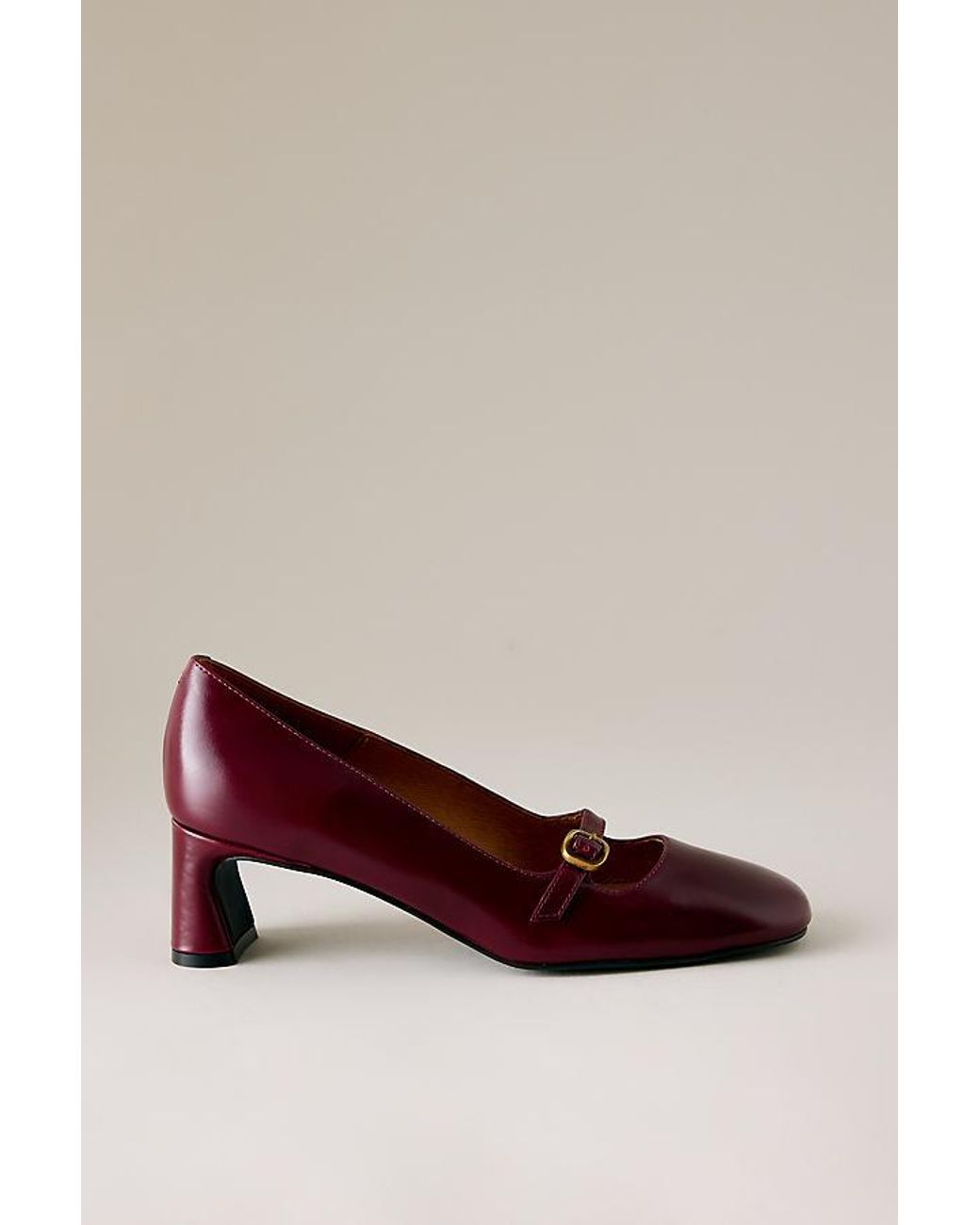 Maeve Brown Mini Buckle Pumps