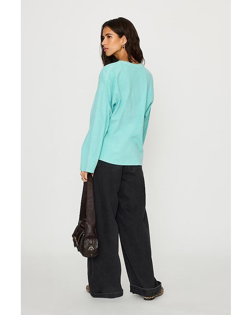 By Anthropologie Blue 100% Cotton Long-Sleeve Top
