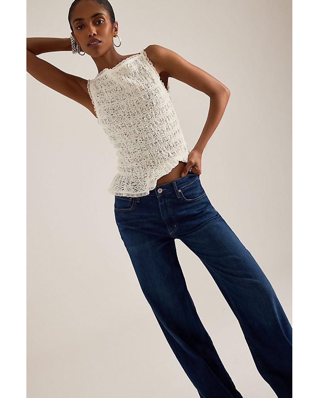 Citizens of Humanity Blue Lyra Wide-Leg Jeans
