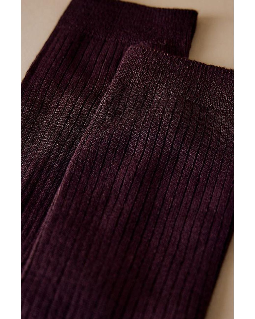By Anthropologie Black Ribbed Trouser Socks