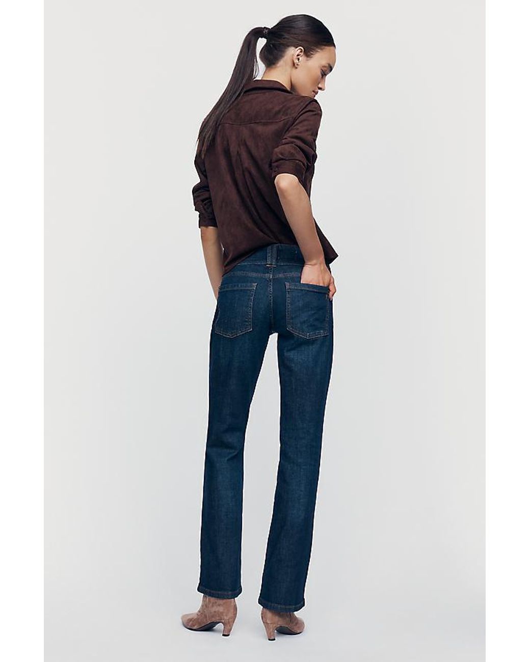 Pilcro Blue Low-Rise Bootcut Jeans