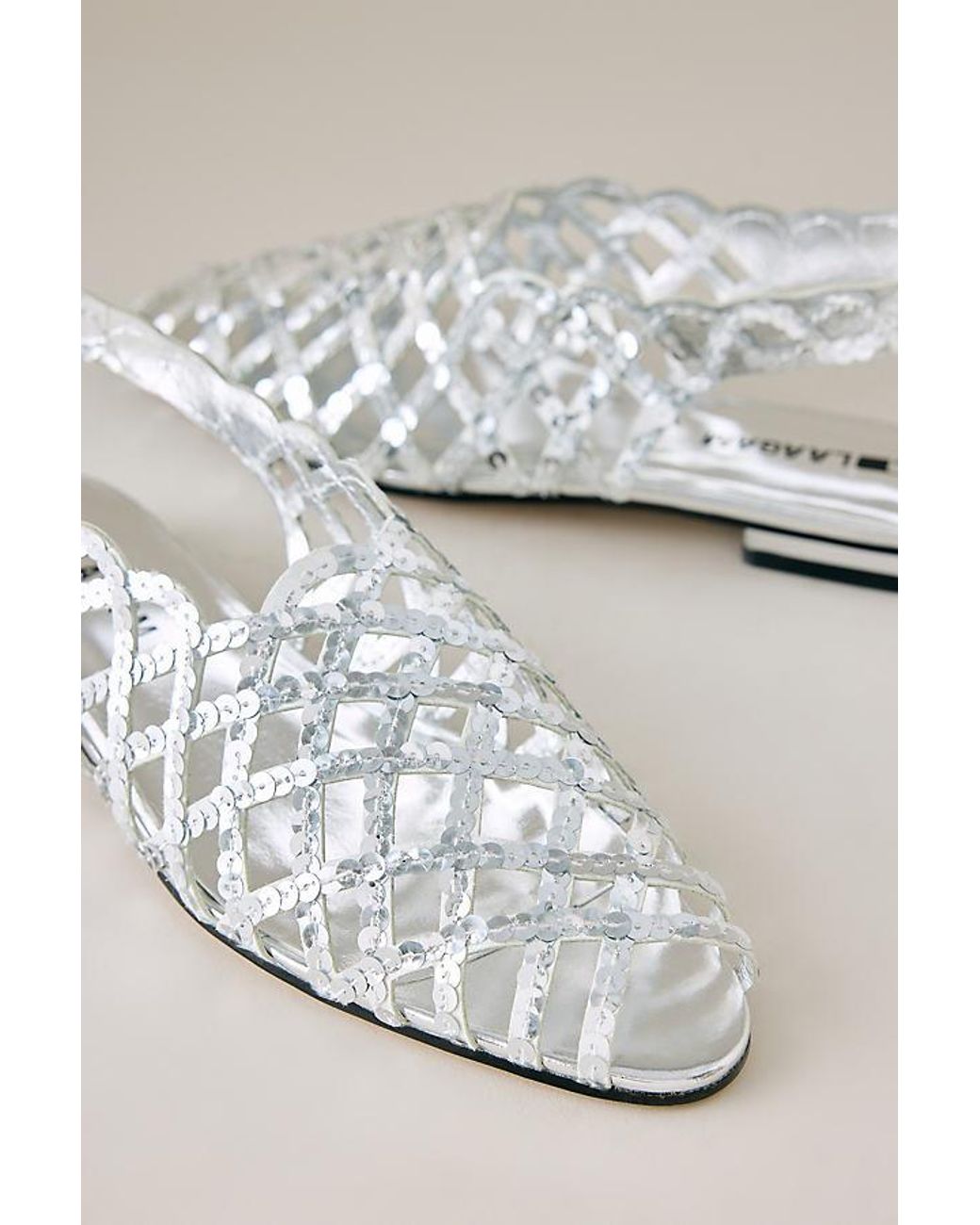laagam Gray Lani Sequin Sandals