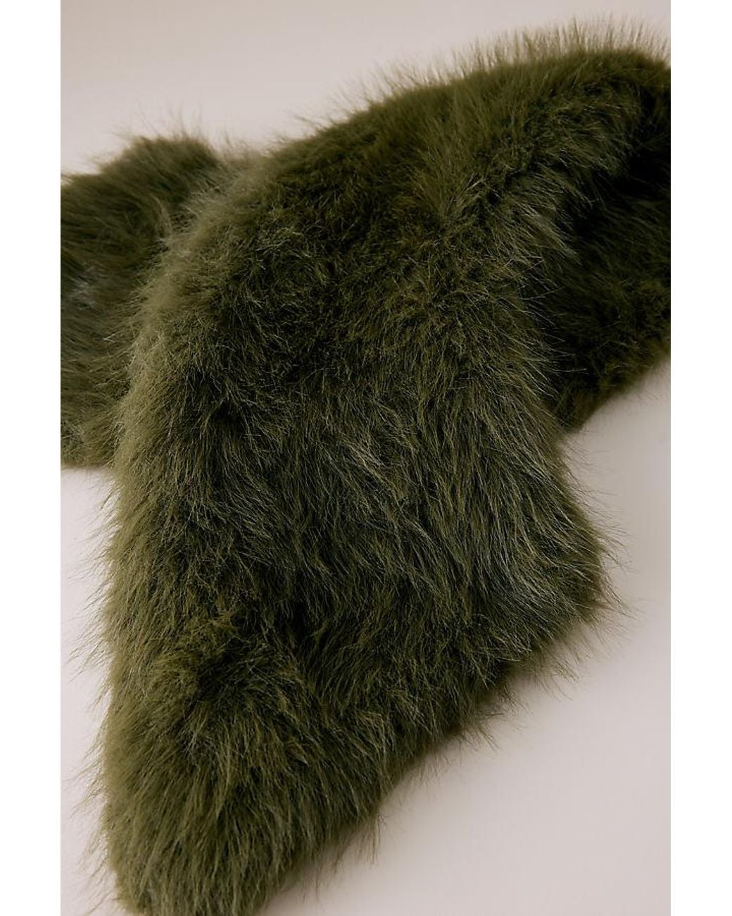 By Anthropologie Green Faux-Fur Collar