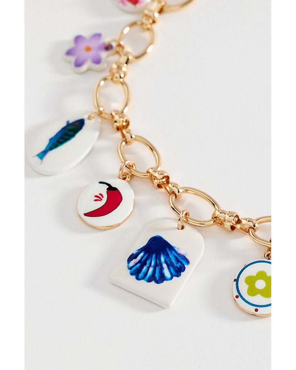 By Anthropologie Natural Mosaic Charm Necklace