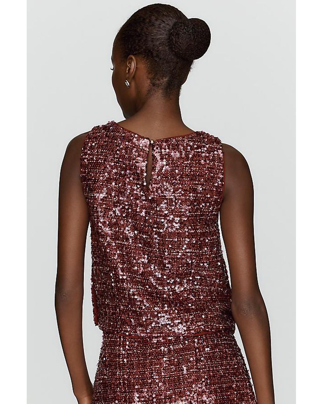 Maeve Green Sequin Tweed Vest