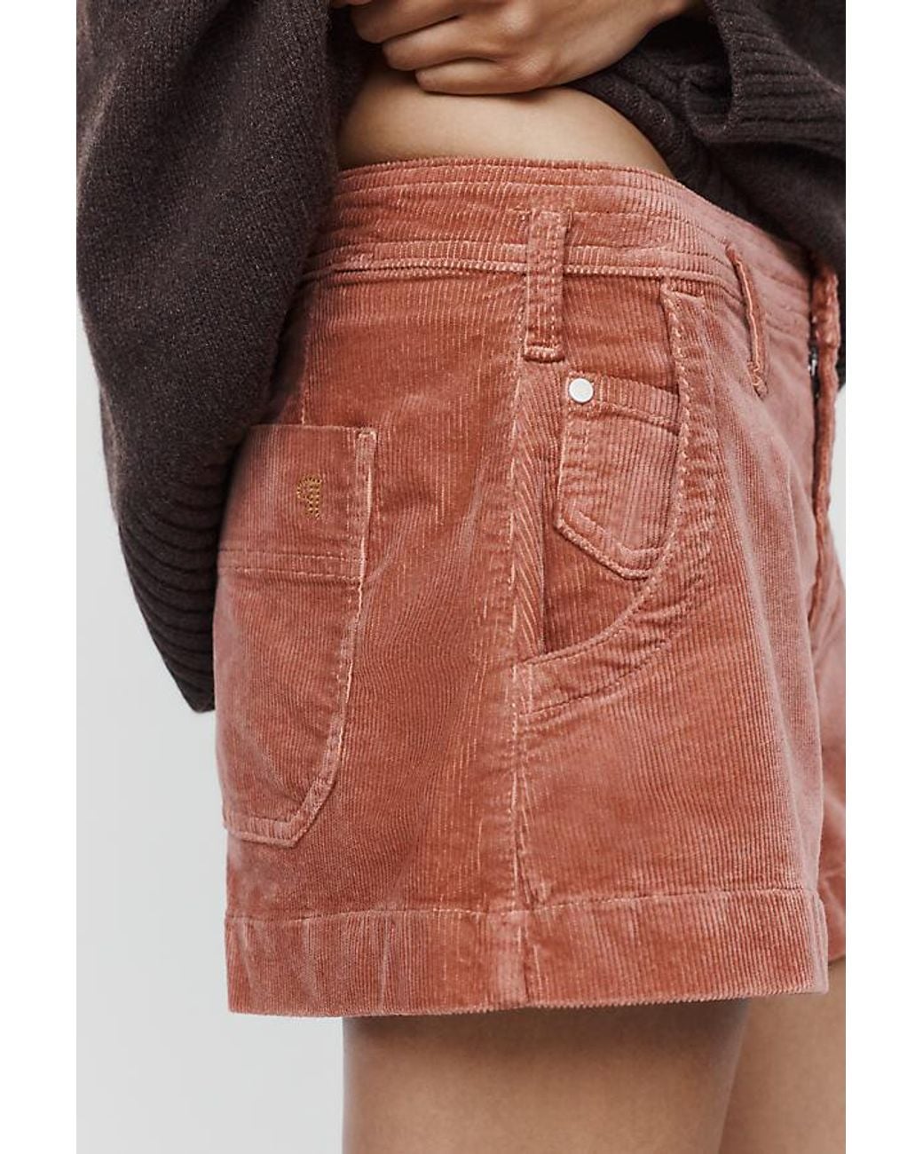 Pilcro Black Hanna High-Rise Corduroy Shorts