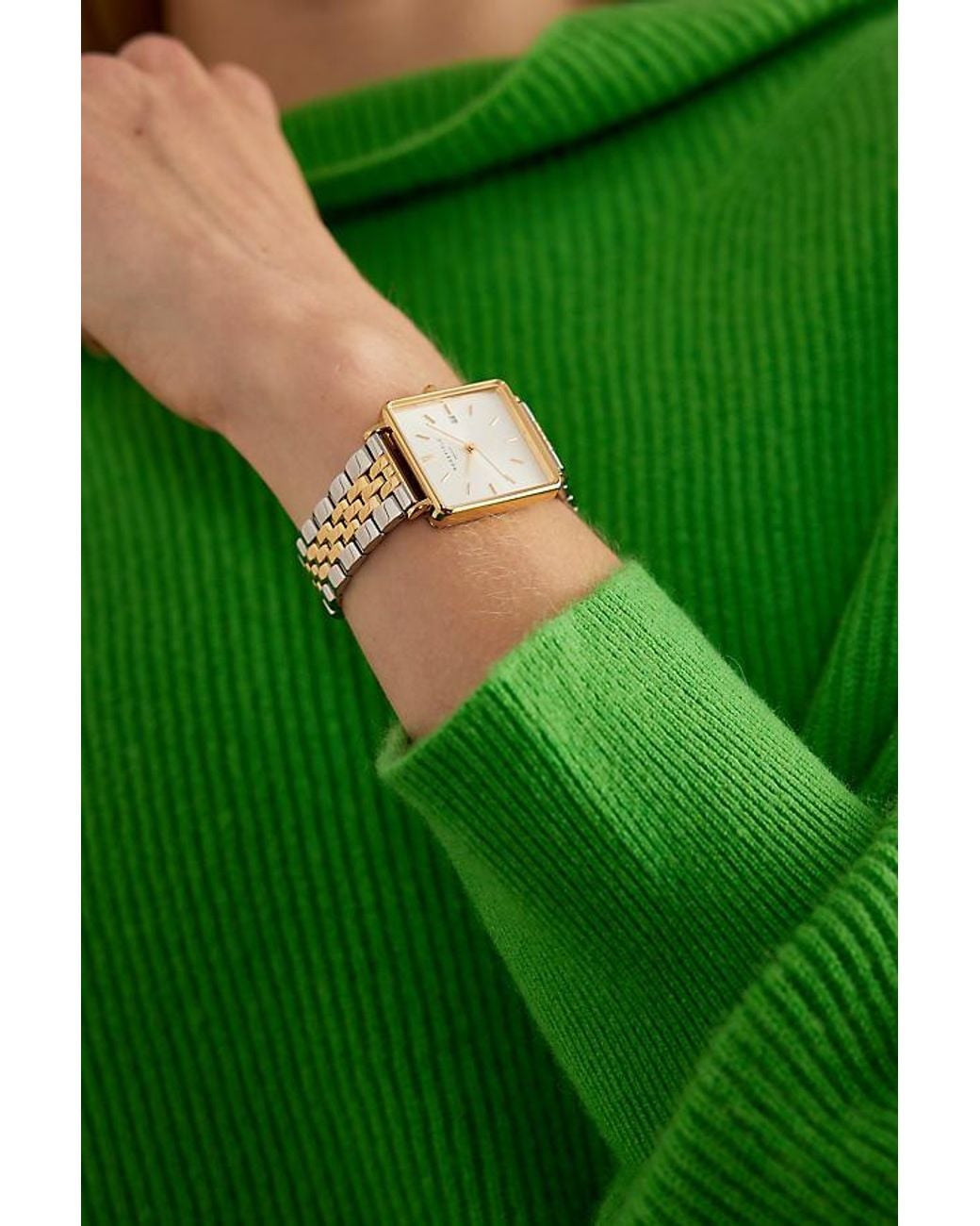 ROSEFIELD Natural Rosefield Box Gold-plated Stainless Steel Multi-link Wrist Watch