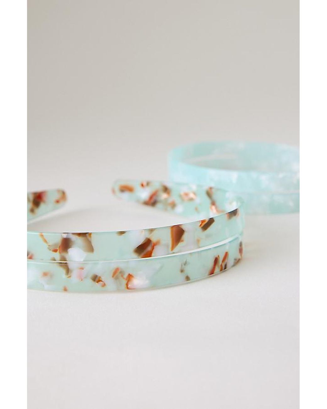 Anthropologie Blue Wide Resin Headbands, Set Of 2
