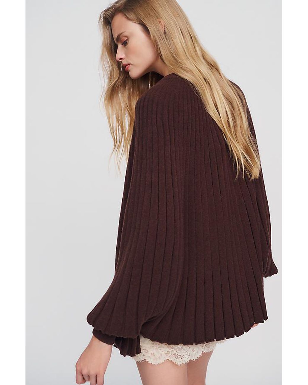 Mare Mare Purple Ribbed Knit Shawl