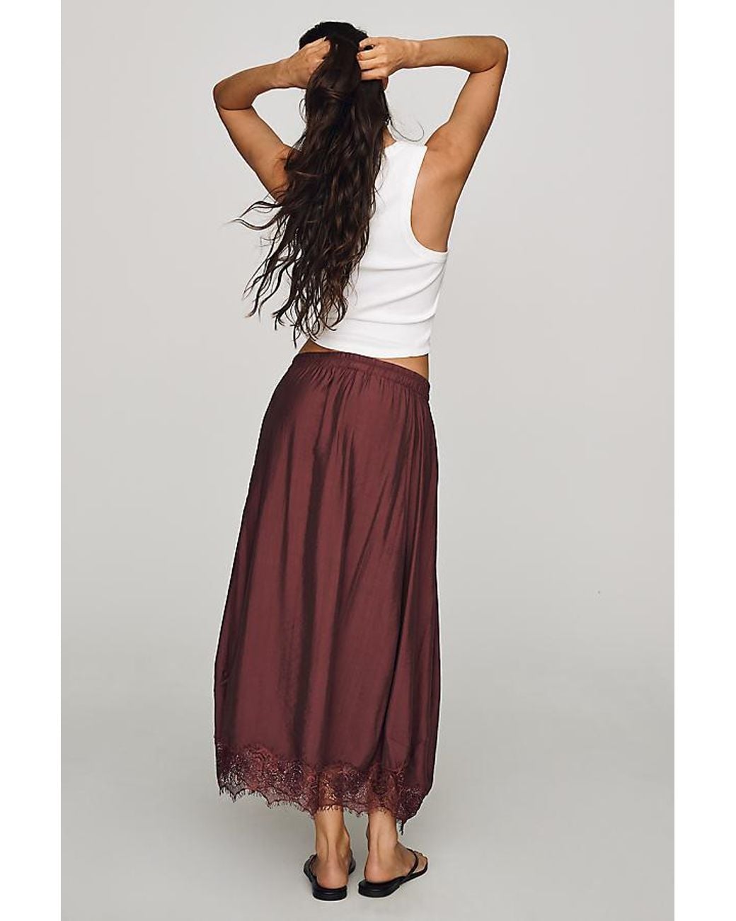 By Anthropologie Purple Reverie Midi Skirt