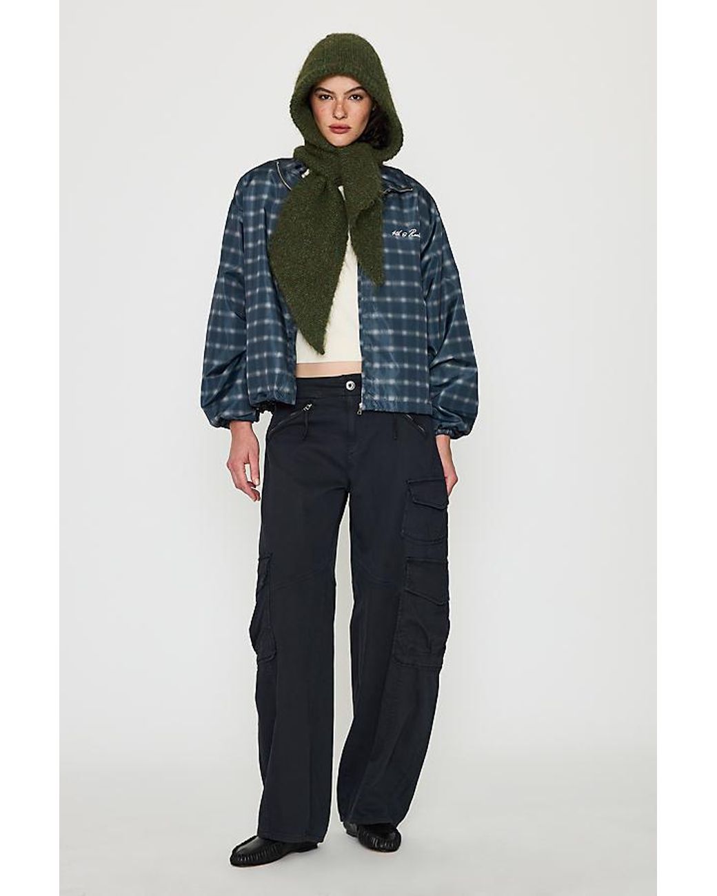 By Anthropologie Blue Hooded Scarf