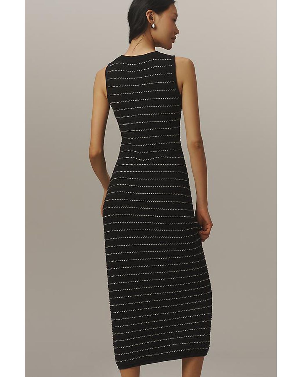 Varley Black Beesley Knit Midi Dress