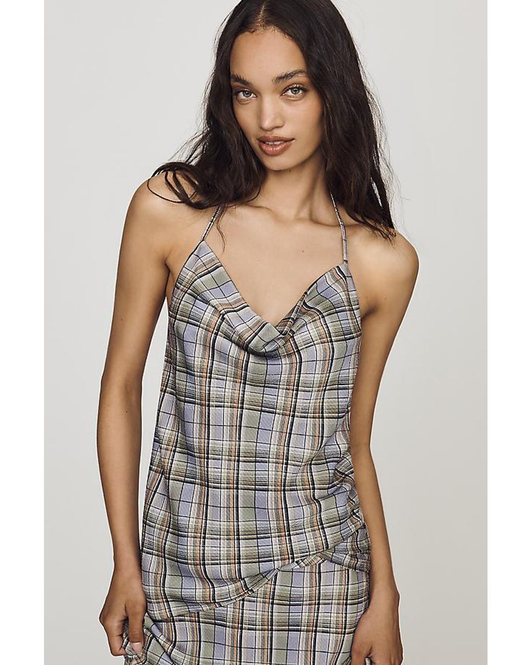 By Anthropologie Multicolor Cowl Halter Top