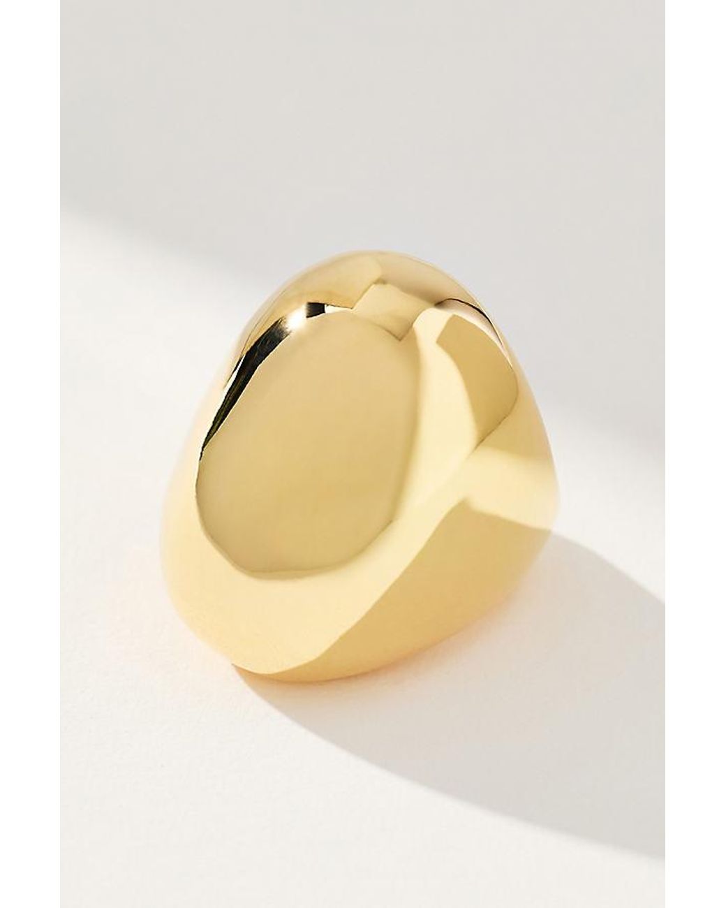 By Anthropologie Metallic Oval Metal Cocktail Ring