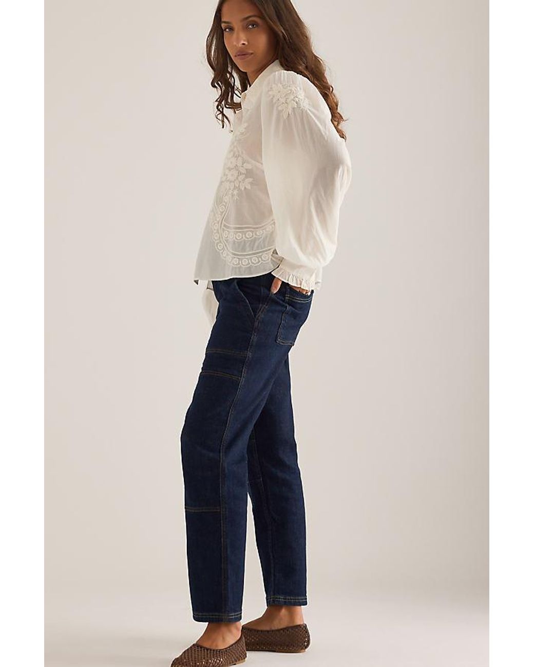 Pilcro Gray The Wanderer Mid-Rise Relaxed Jeans By