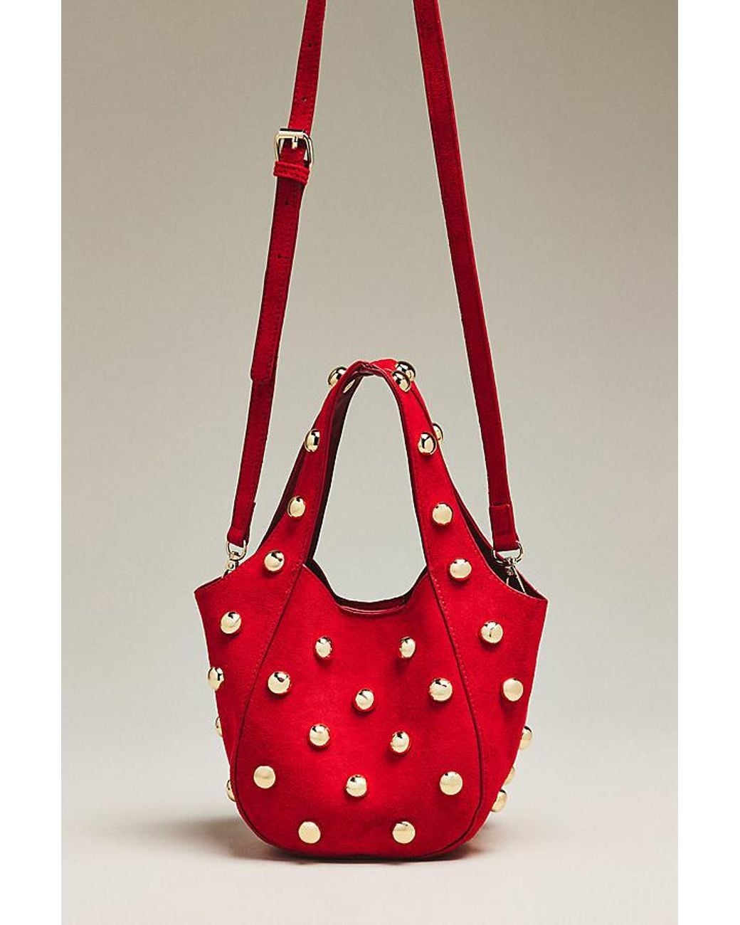 Anthropologie Red By Sonia Faux-Suede Mini Slouchy Tote Bag
