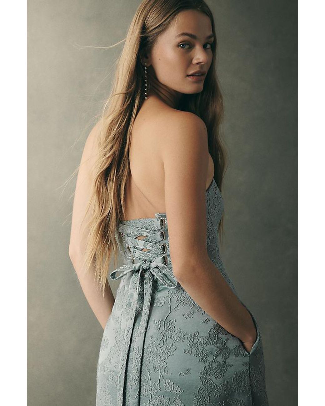 Mare Mare Green Piper Jacquard Maxi Dress