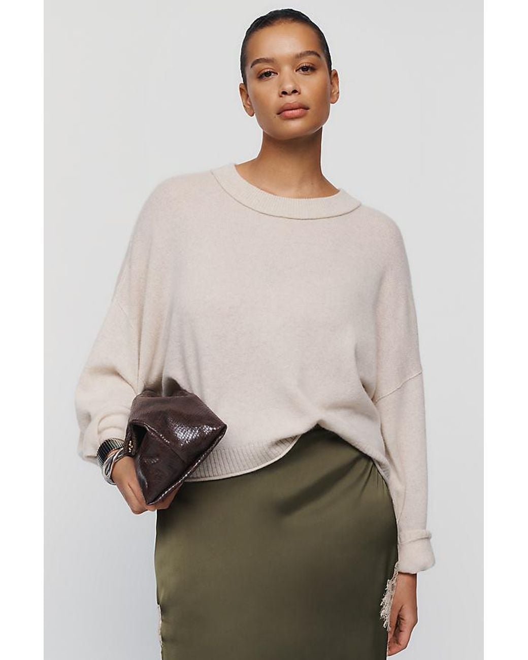 By Anthropologie Multicolor The Goldie Cashmere Long-Sleeve Crew-Neck Jumper