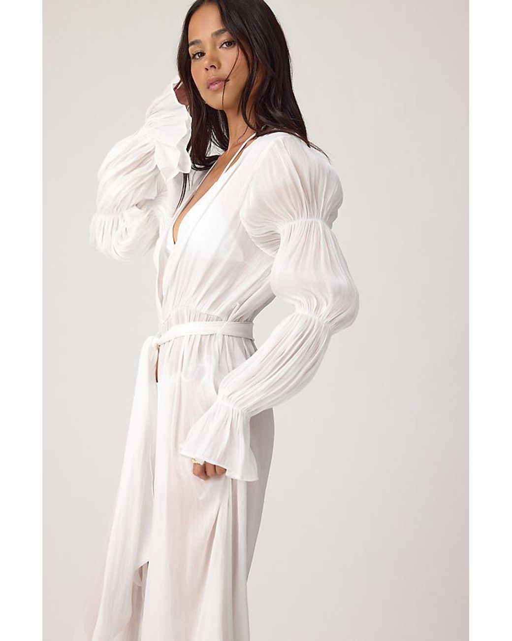 Meeka Natural Iris Chiffon Robe