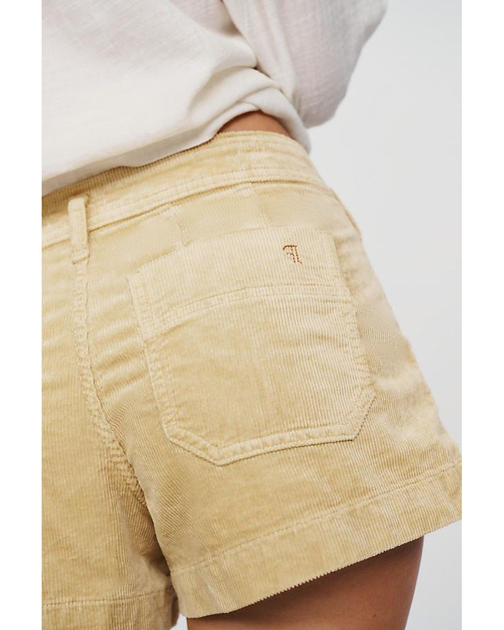 Pilcro Natural Hanna High-Rise Corduroy Shorts