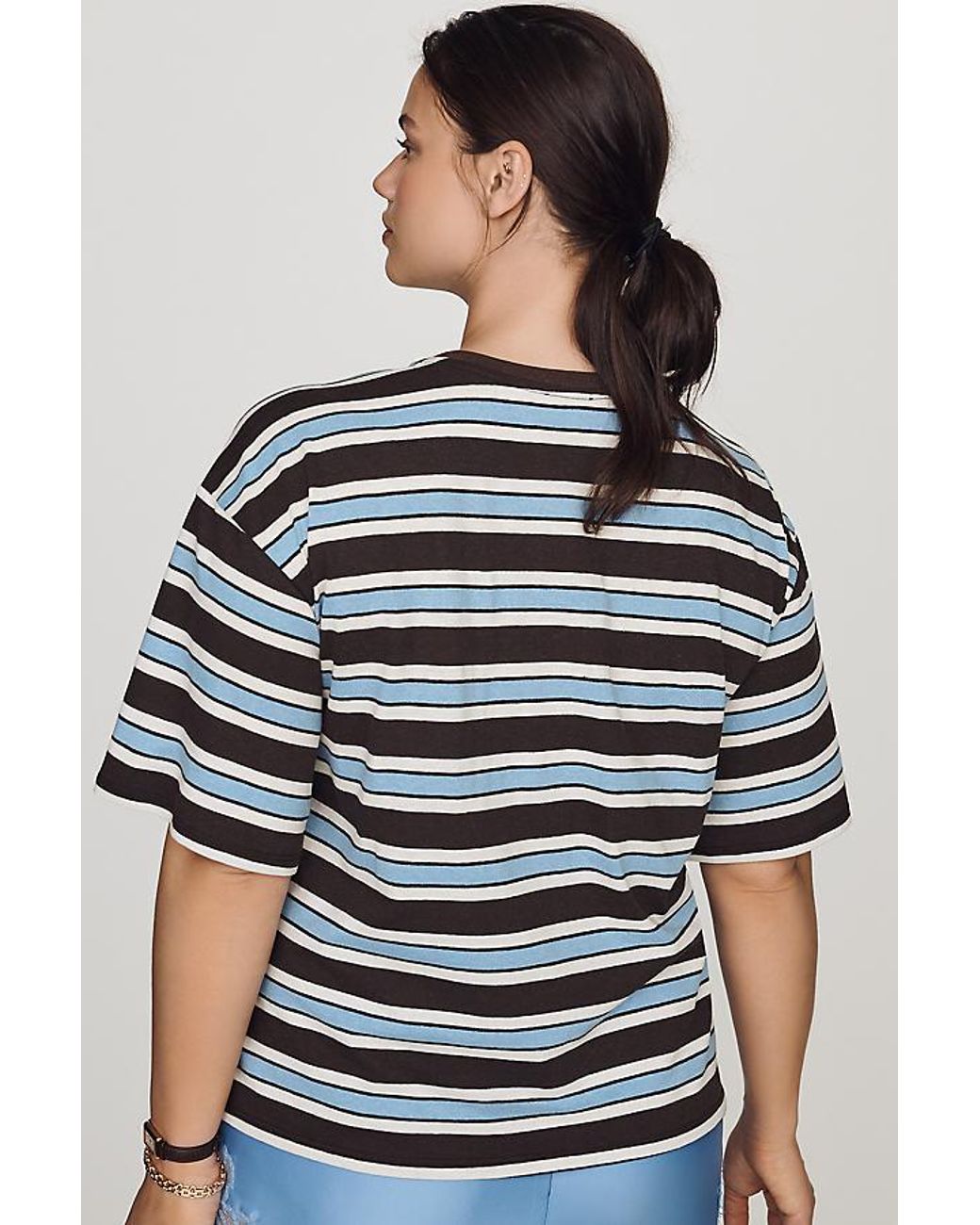 Pilcro Multicolor Pleated Waist T-Shirt