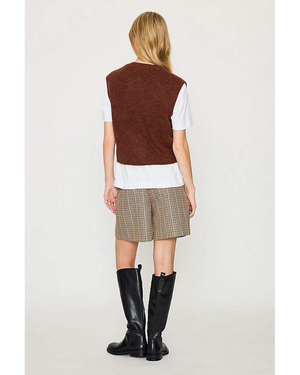SELECTED Brown Lulu Knit Button-Front Vest