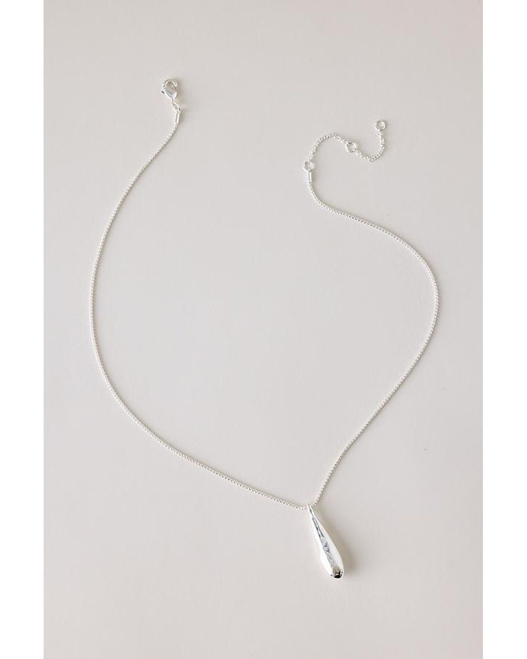 Anthropologie Metallic Teardrop Pendant Necklace