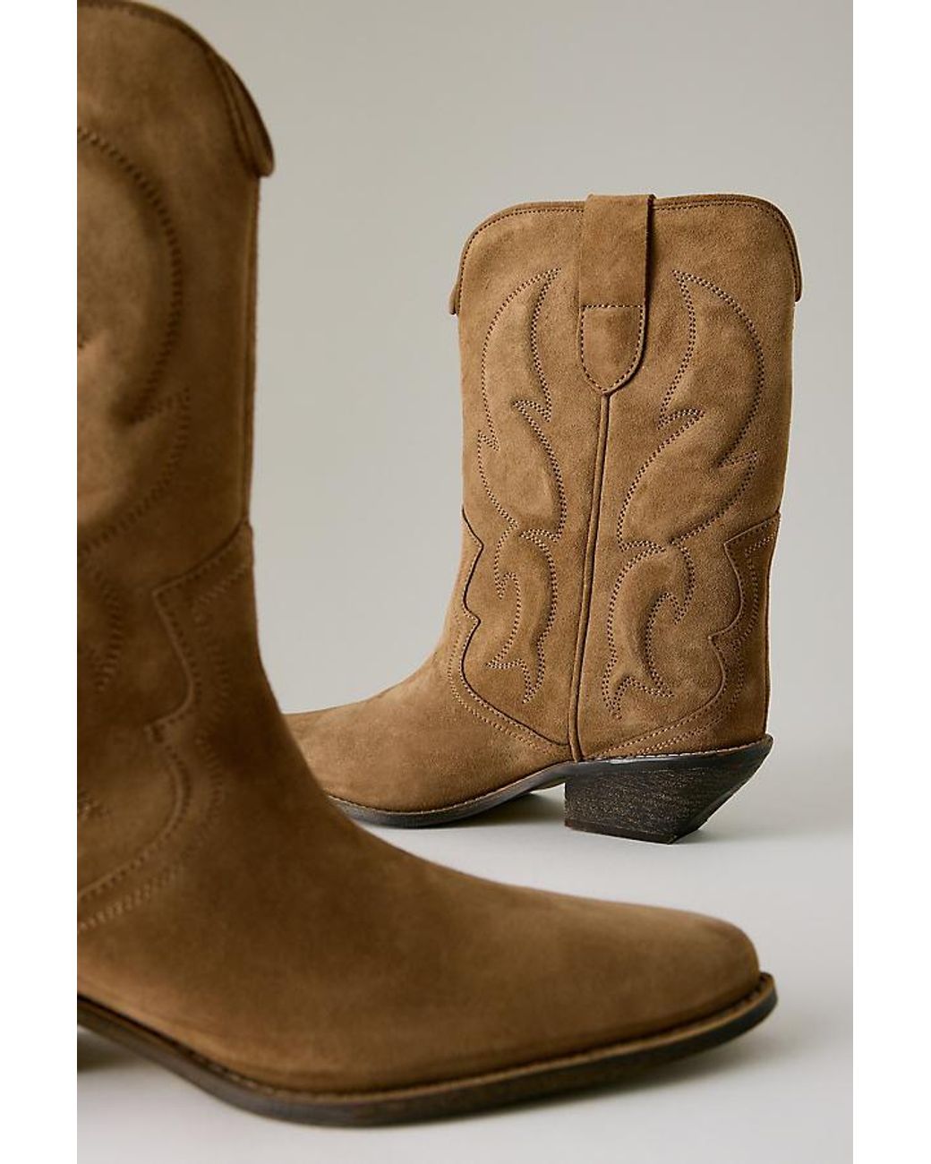 Bronx Natural Chelsey Suede Western Boots