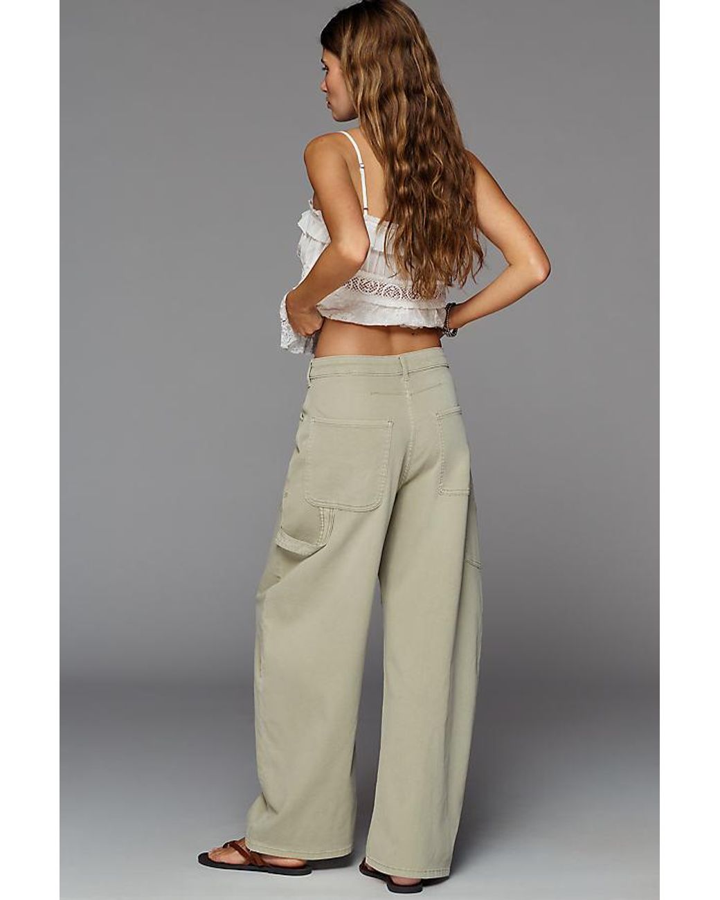 Pilcro Gray The Kayden High-Rise Carpenter Barrel Trousers By