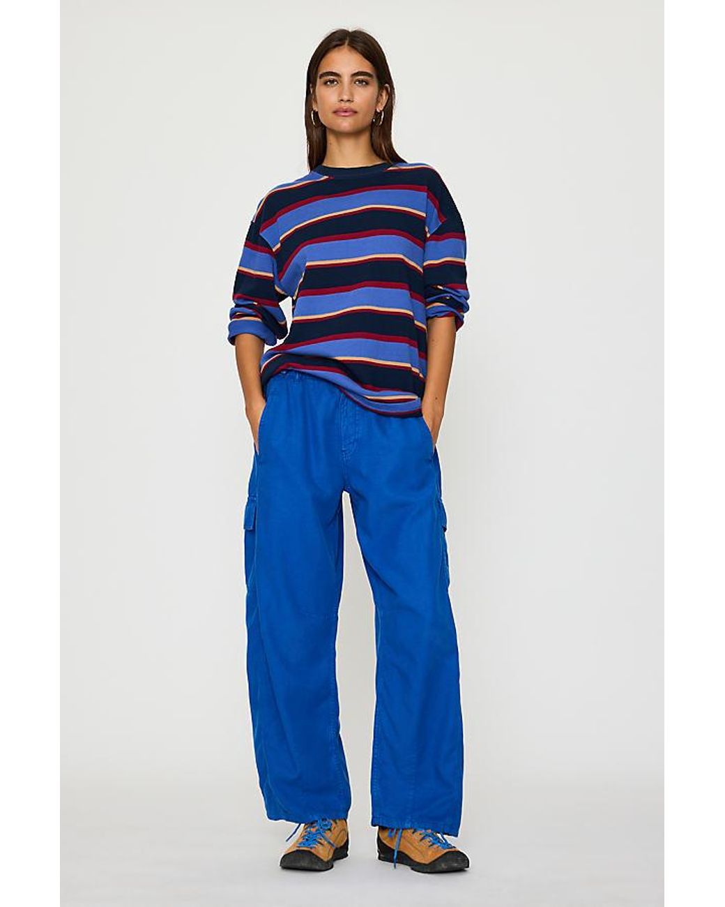 By Anthropologie Blue Bea Wide-Leg Cargo Pants