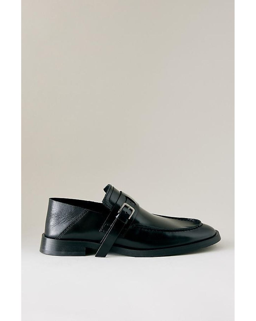 Miista Black Els Mule Leather Loafers