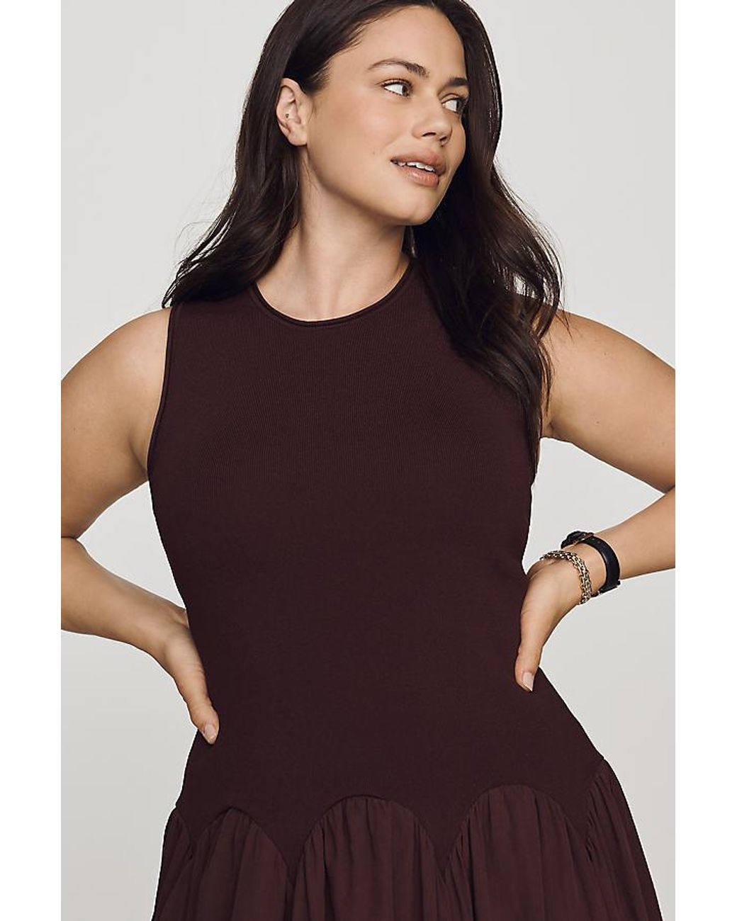 Siempre Purple Sleeveless Twofer Dress