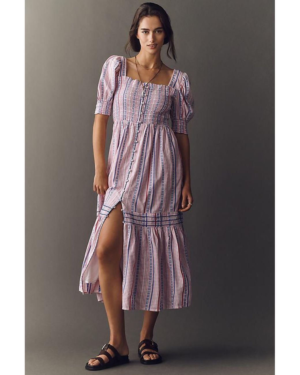 peregrine midi dress The Dress: Square-Neck Edition It has a smocked bodice The Peregrine Midi Dress from