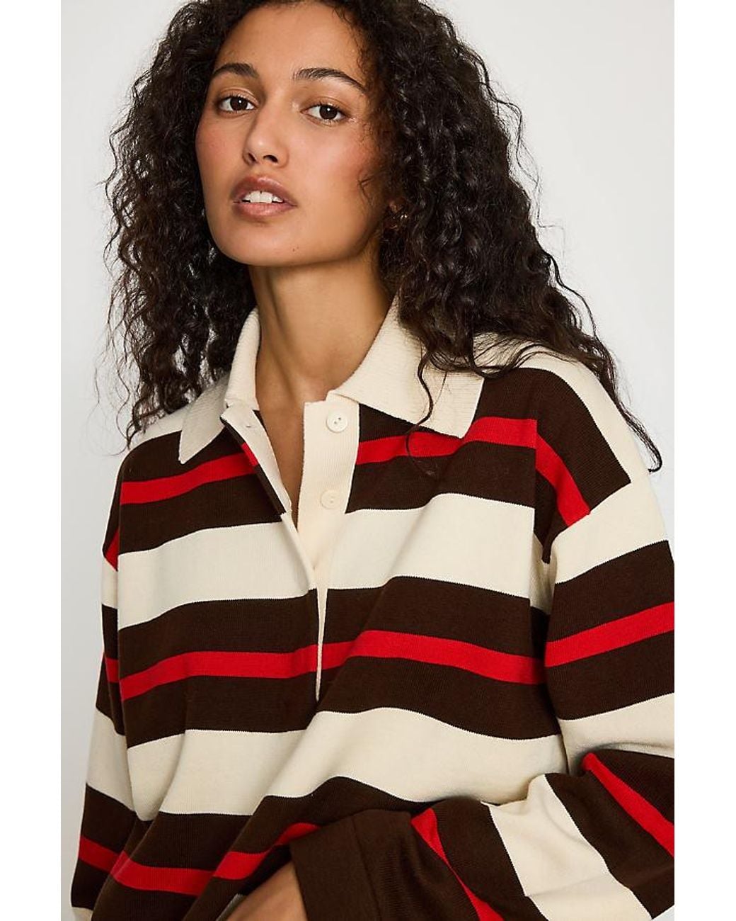ALIGNE Red Ester 100% Wool Rugby Jumper