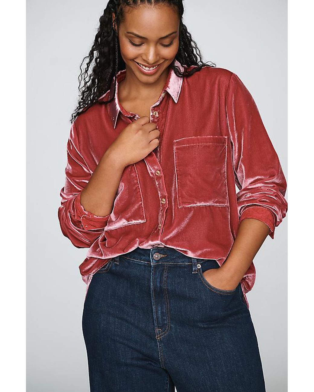 Pilcro Pink The Hadley Relaxed Buttondown Shirt By Velvet Edition